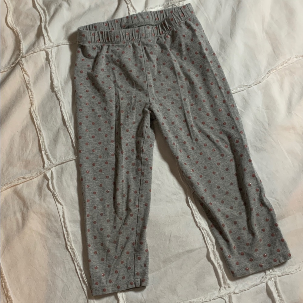 GAP Gray Leggings with Red Dots